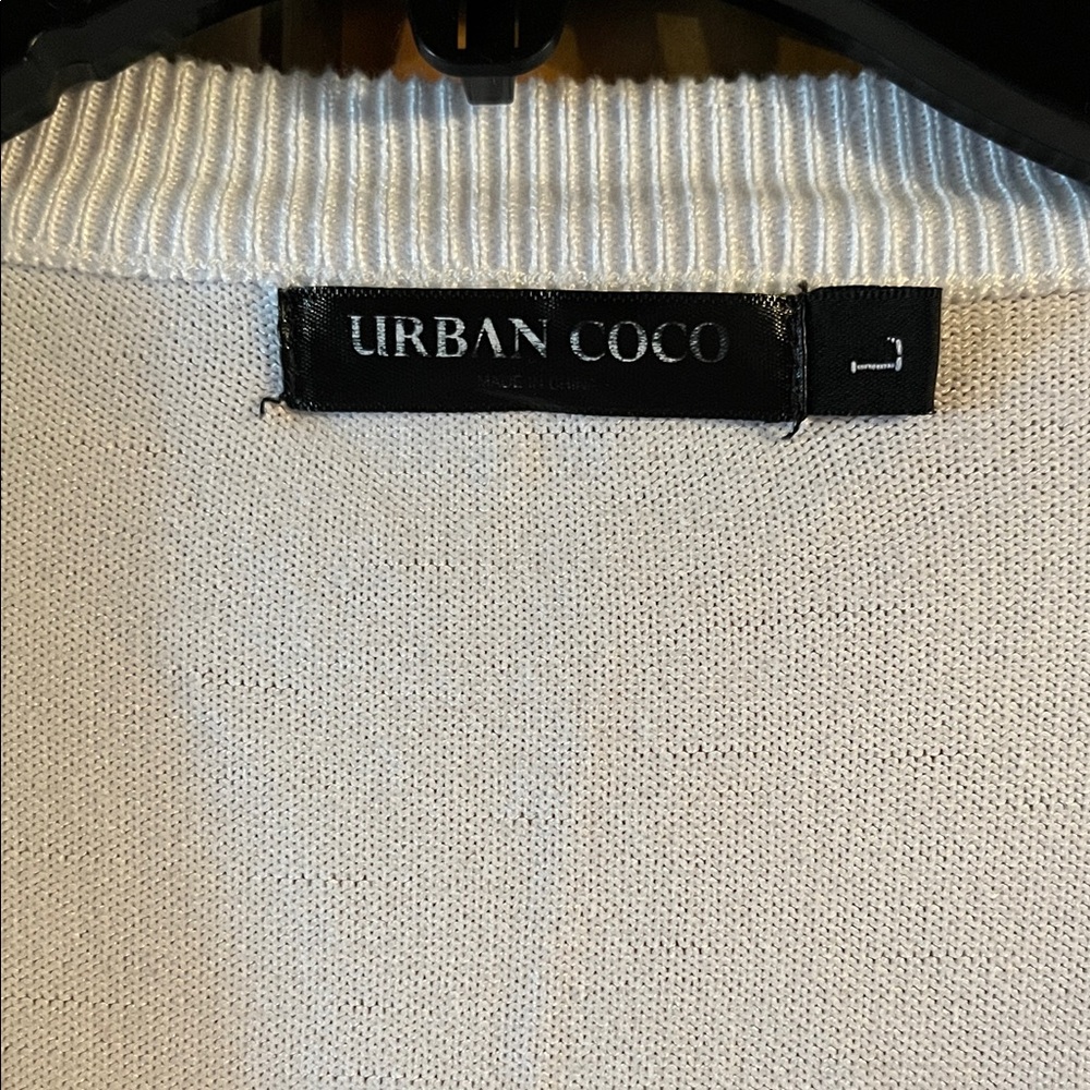 Lightweight White Button-Front V-Neck Cardigan - image 2